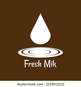 Logo de diseño de leche, ilustración gráfica de leche blanca fresca