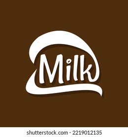 Milk design logo, fresh white milk graphic illustration