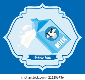 milk design over blue background vector illustration 