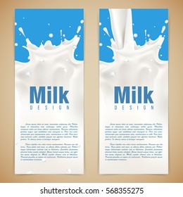 Milk design vector illustration with milk splash