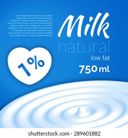 Milk design, Milk wave, blue background, heart