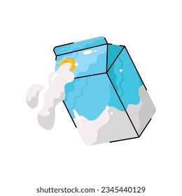 Milk doodle vector filled outline Sticker. EPS 10 file