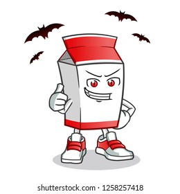 milk dracula mascot vector cartoon illustration