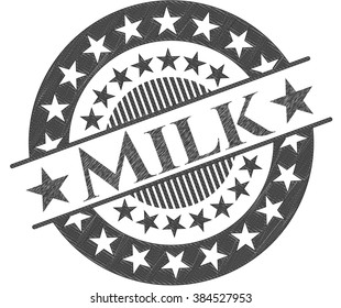 Milk drawn with pencil strokes