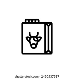 milk drink box outline icon and illustration