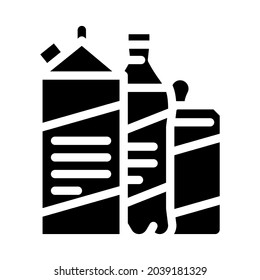 vector de icono de glifo de bebida de leche. signo de bebida de leche. símbolo de contorno aislado ilustración negra