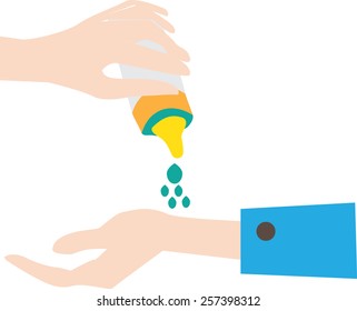 milk dripping down the back of the hand
