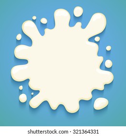 Milk drop like a frame for text or design. Vector illustration 