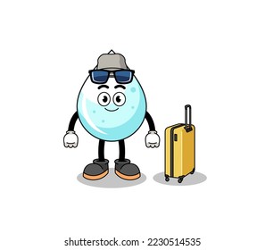 milk drop mascot doing vacation , character design