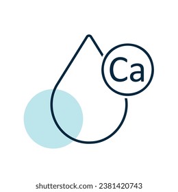 Leche de leche con un icono vector de calcio molécula. Signo de producto lácteo. Símbolo gráfico para cocinar diseño de sitio web y aplicaciones, logotipo, aplicación, interfaz de usuario