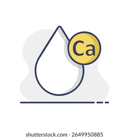 Milk drop with molecule calcium vector icon. Dairy product sign. Graph symbol for cooking web site and apps design, logo, app, UI