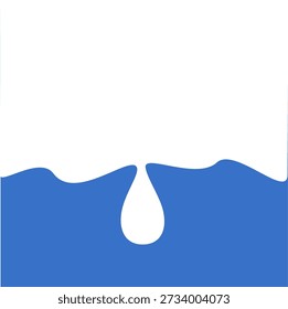 Milk drop on blue background. Liquid white cream vector illustration.
