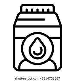 Milk drop pack icon outline vector. Vegetable soy. Vegan drink