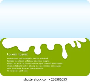 milk drop. Milk splash on green background.