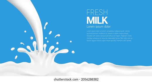 Leche de leche con salpicaduras ilustración vectorial de fondo abstracto