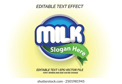 Milk Editable Text Effect for Logo or Poster Label Vector Template