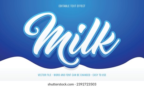 Milk editable text effect suitable for business brand