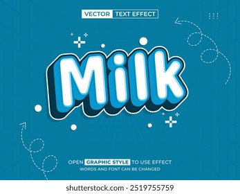 milk editable text, font effect, 3d text for title