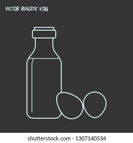 Milk with egg icon line element. Vector illustration of milk with egg icon line isolated on clean background for your web mobile app logo design.