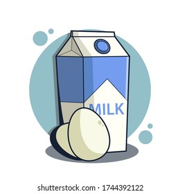 milk and eggs vector icon illustration