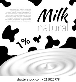 Milk elements design concept for your busines. Nature milk product design template 