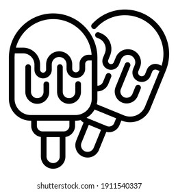 Milk eskimo ice cream icon. Outline milk eskimo ice cream vector icon for web design isolated on white background