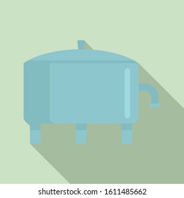 Milk factory tank icon. Flat illustration of milk factory tank vector icon for web design