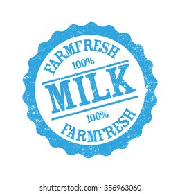 Milk, farm fresh grunge stamp, vector
