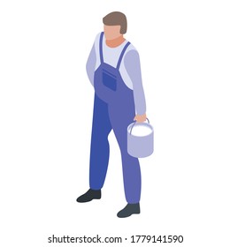 Milk farmer icon. Isometric of milk farmer vector icon for web design isolated on white background