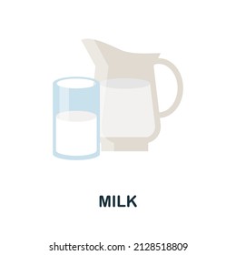 Milk flat icon. Colored element sign from drinks collection. Flat Milk icon sign for web design, infographics and more.