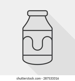 milk flat icon with long shadow, line icon
