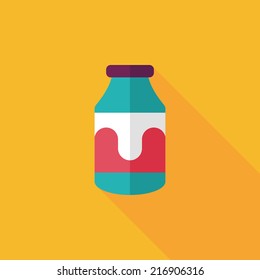 milk flat icon with long shadow,eps10