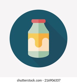 milk flat icon with long shadow,eps10