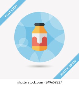 milk flat icon with long shadow,eps10