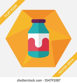 milk flat icon with long shadow,eps10