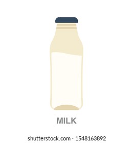Milk flat icon on white transparent background. You can be used milk icon for several purposes.