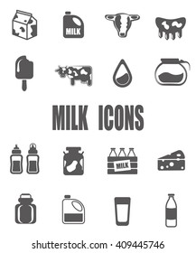 Milk flat icon set - EPS 10 vector