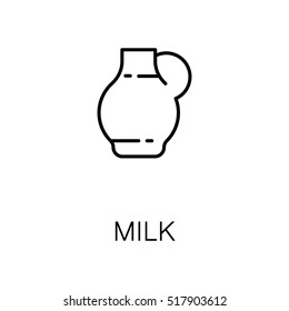 Milk flat icon. Single high quality outline symbol of milk food for web design or mobile app. Thin line signs of milk for design logo, visit card, etc. 
