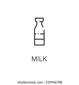 Milk flat icon. Single high quality outline symbol of drink for web design or mobile app. Thin line signs of drink for design logo, visit card, etc. Outline pictogram of milk 