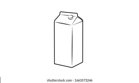 Milk flat icon. Vector isolated Milk Box Icon. Outline pictogram of a milk box