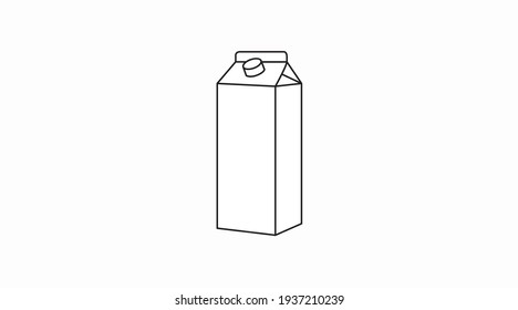 Milk flat icon. Vector isolated Milk Box Icon. Outline pictogram of a milk box - Shutterstock ID 1937210239