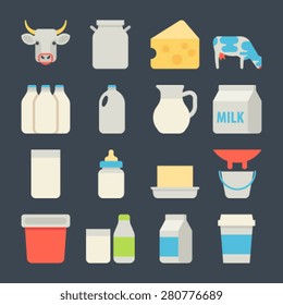 Milk flat icons