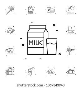 Icono de vector plano de la leche en paquete agrícola