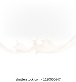 the milk flowing, in motion, splashing milk isolated vector