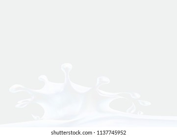 the milk flowing, in motion, splashing milk isolated vector