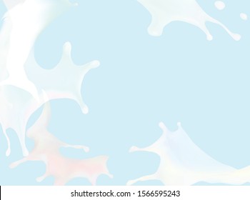the milk flowing, in motion, splashing milk isolated vector