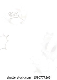 the milk flowing, in motion, splashing milk isolated vector  