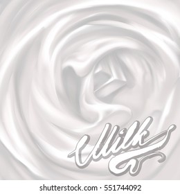 the milk flowing, in motion, splashing milk isolated vector