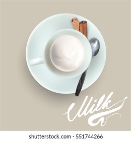 the milk flowing, in motion, splashing milk isolated vector