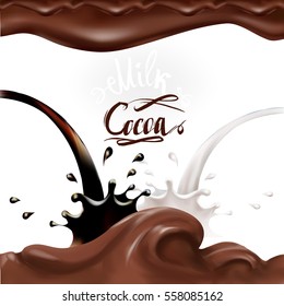 the milk flowing, in motion, splashing milk isolated vector